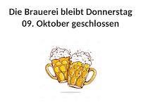 Donnerstag 09. Oktober – Geschlossen